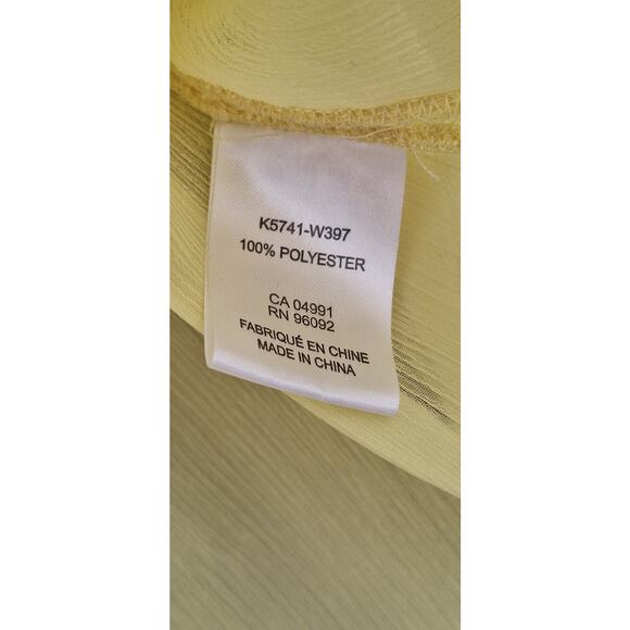 Katherine Barclay Montreal Semi Sheer Crochet Yellow V neck Blouse Size M Easter - Picture 9 of 9